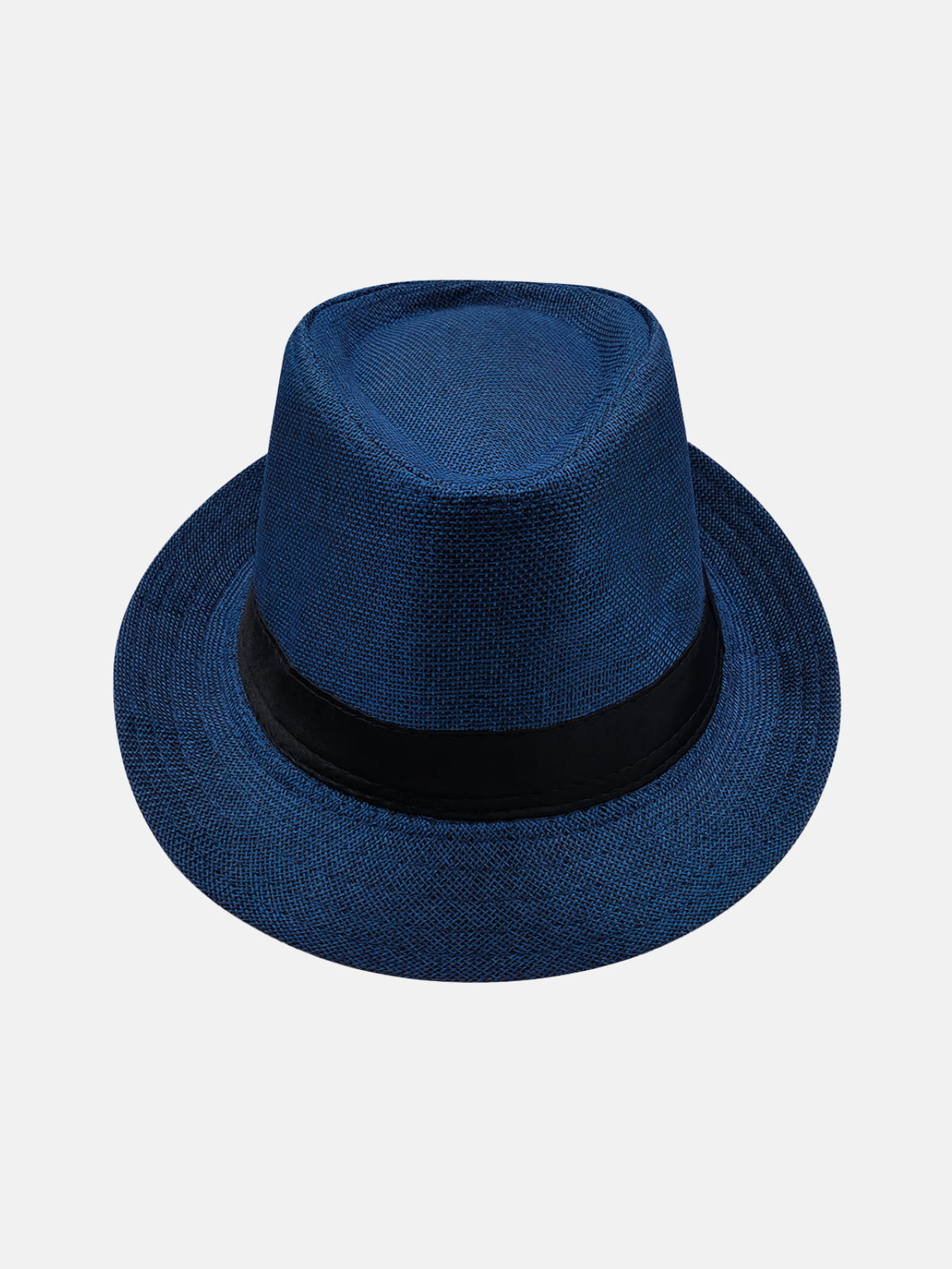 Milleniva lacivert yazlık kumaş fötr şapka. Unisex, hafif ve günlük kullanıma ideal trilby model.