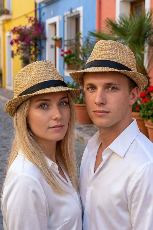 Milleniva unisex hasır fötr şapka. Yazlık trilby ile günlük stilinizi tamamlayın.