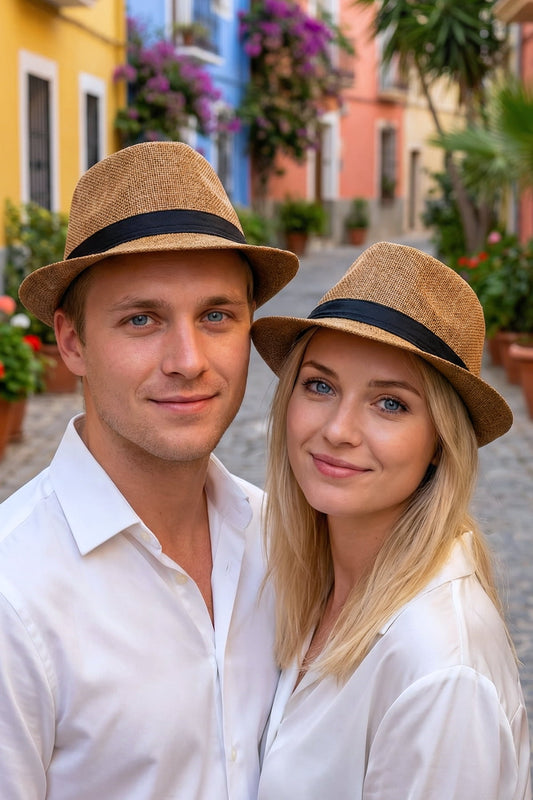 Milleniva unisex fötr şapka. Yazlık kumaş trilby, günlük şık stil. Hem erkek hem kadın için.