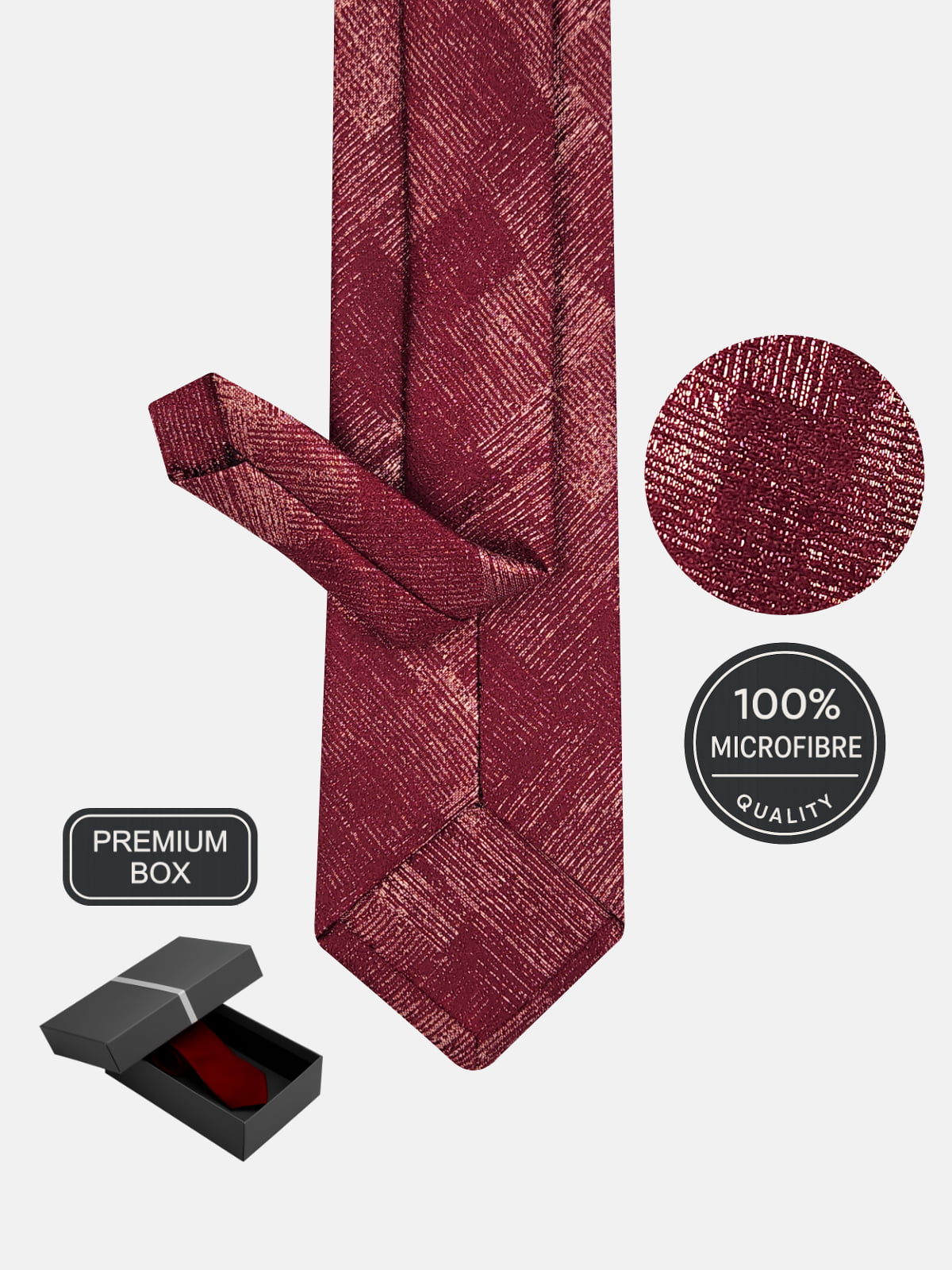 Milleniva bordo retro desenli %100 mikrofiber erkek kravatı, özel kutulu. Kaliteli ve dayanıklı bir seçim.