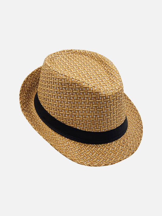 Milleniva hasır fötr şapka, yazlık unisex trilby. Şık, günlük moda aksesuarı.
