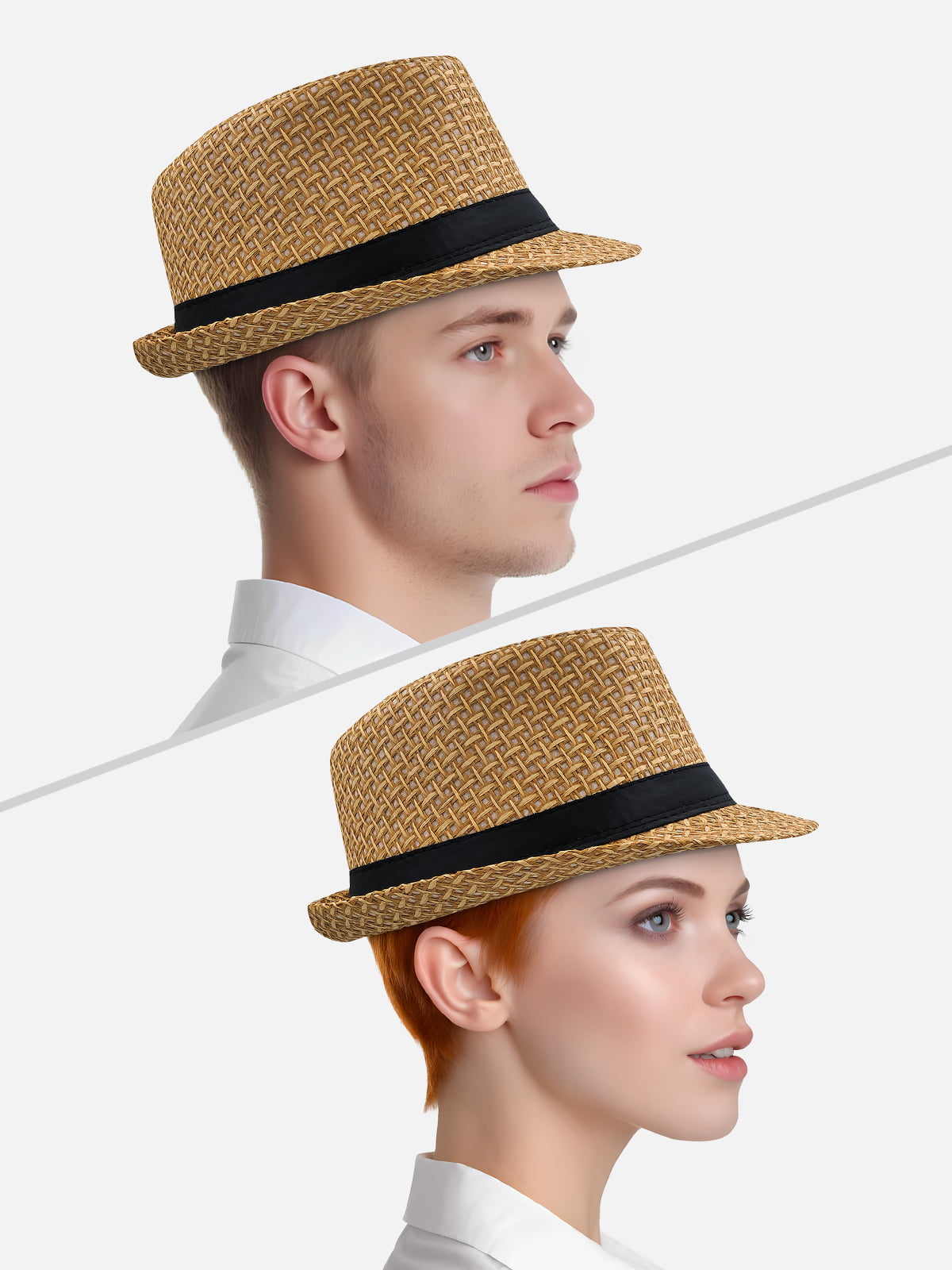 Milleniva unisex hasır fötr şapka. Yazlık trilby ile günlük stilinizi tamamlayın.