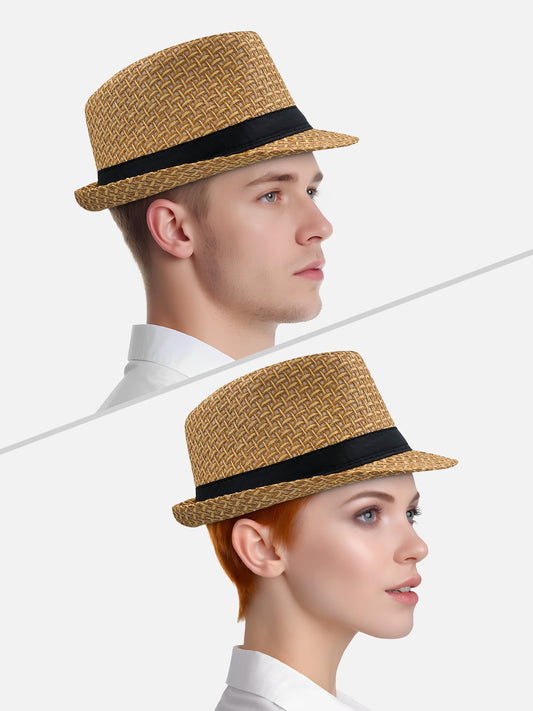 Milleniva unisex hasır fötr şapka. Yazlık trilby ile günlük stilinizi tamamlayın.