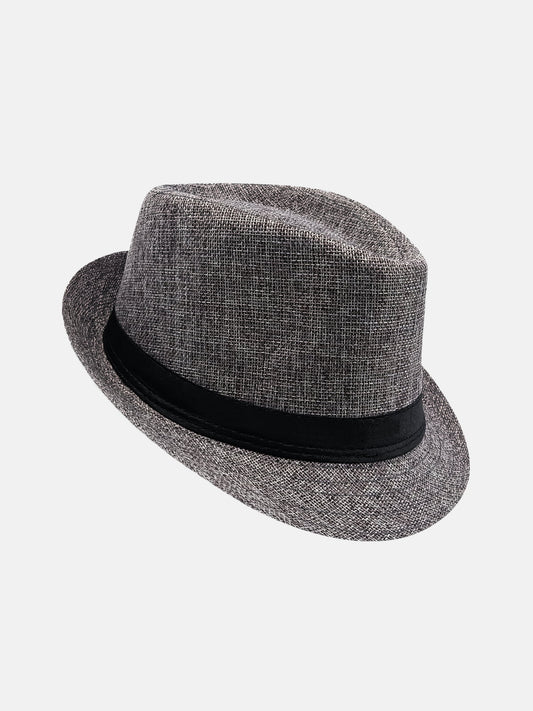 Milleniva gri yazlık unisex kumaş fötr şapka. Günlük kullanıma uygun, şık trilby şapka.