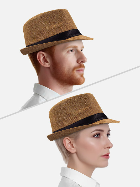 Milleniva unisex fötr şapka. Yazlık kumaş trilby, günlük şık stil. Hem erkek hem kadın için.