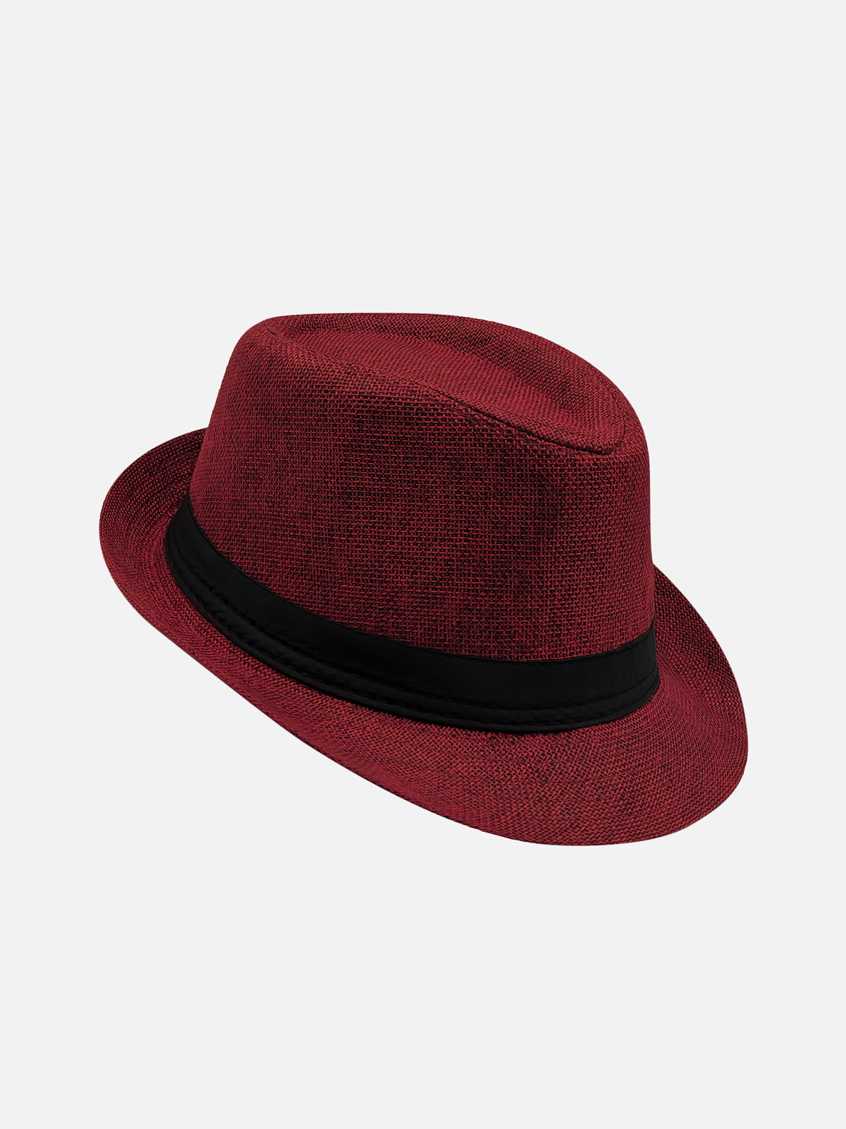 Milleniva unisex bordo fötr trilby şapka. Yazlık kumaş şapka ile günlük stilinizi tamamlayın.