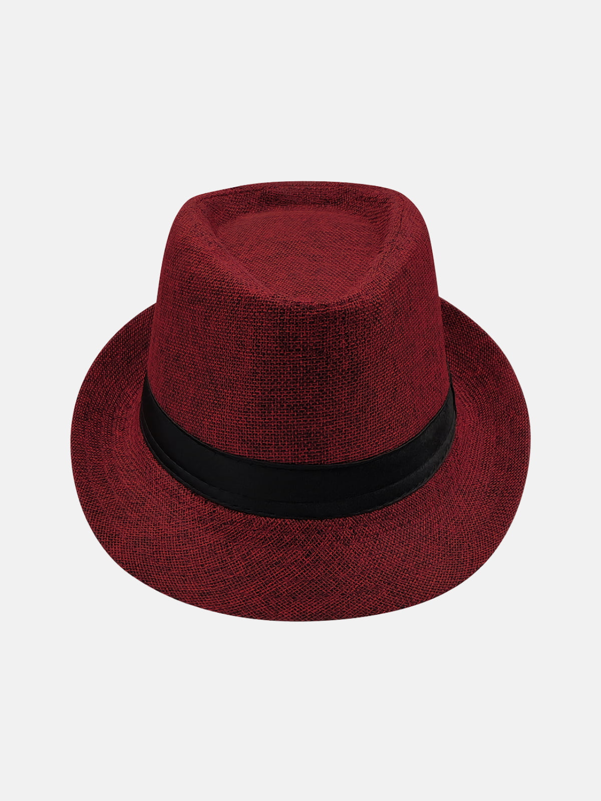 Milleniva bordo trilby şapka. Unisex yazlık fötr şapka, kumaş yapısıyla günlük kullanıma uygun.
